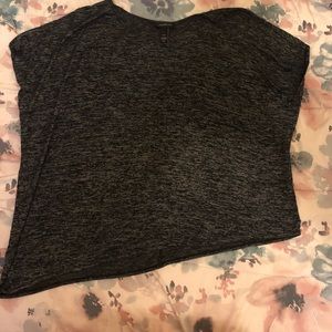 Plus size, grey, asymmetrical cut, top.